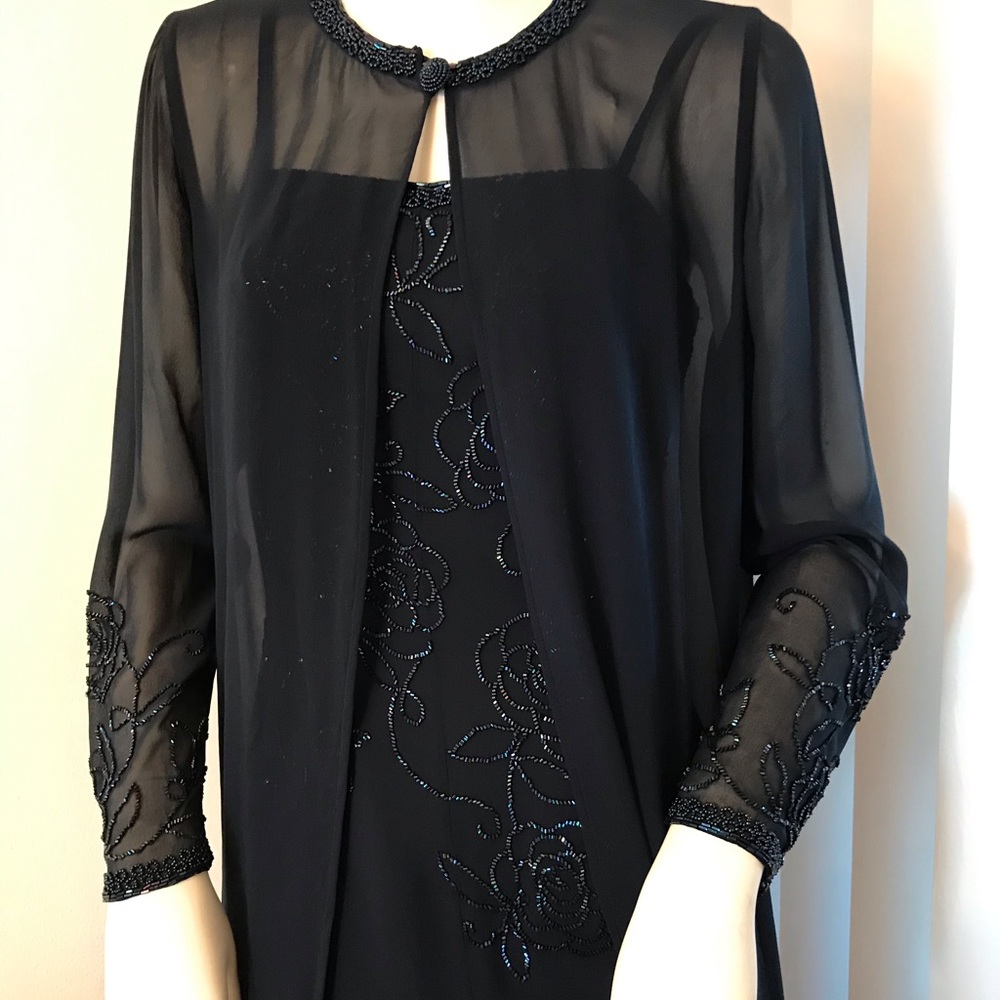 Black Tie Oleg Cassini Silk Evening Dress